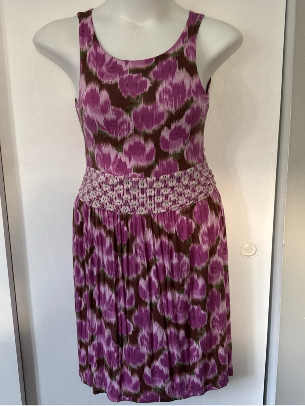 Matilda Jane Hello Lovely Adore Me Purple and Brown Floral Print Hi Lo Dress M